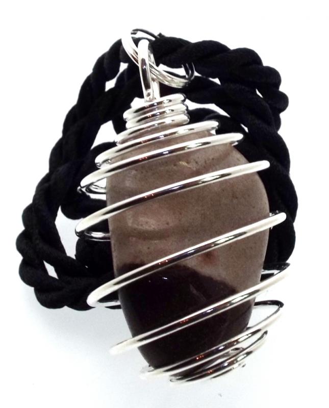 Narmada Shiva Gemstone Spiral Pendant