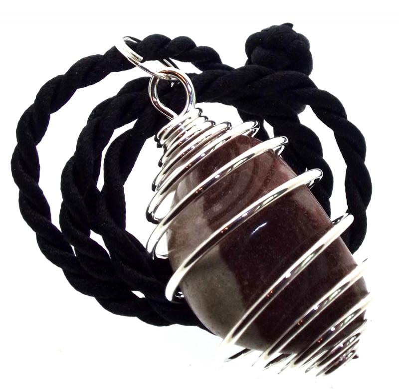 Narmada Shiva Gemstone Spiral Pendant