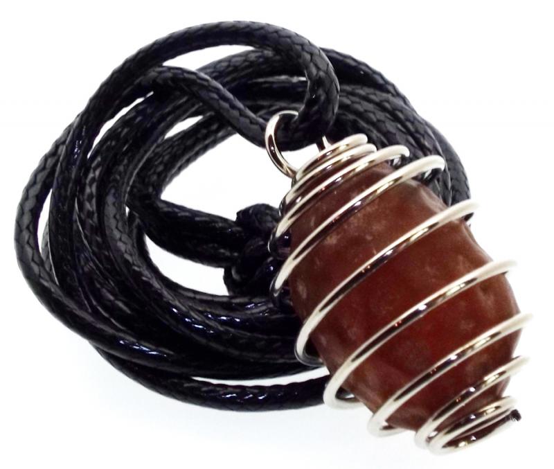 Mongolian Gobi Desert Agate Spiral Pendant
