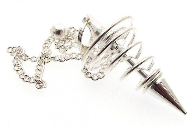 Silver Metal Spiral Divination Pendulum Dowser