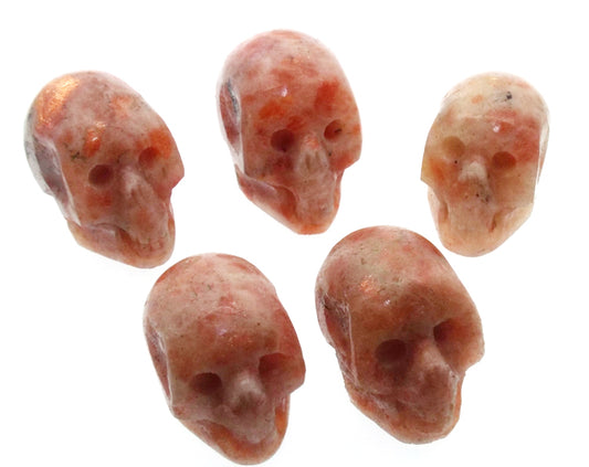 Sunstone Gemstone Carved Mini Skull