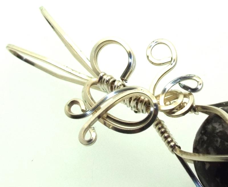 Dravite Brown Tourmaline Silver Filled Wire Wrapped Pendant 03
