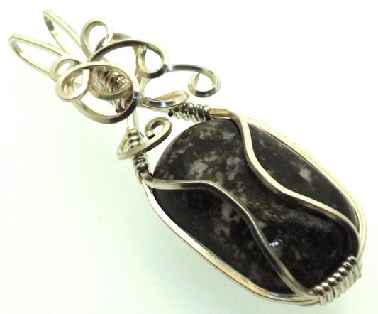 Dravite Brown Tourmaline Silver Filled Wire Wrapped Pendant 05