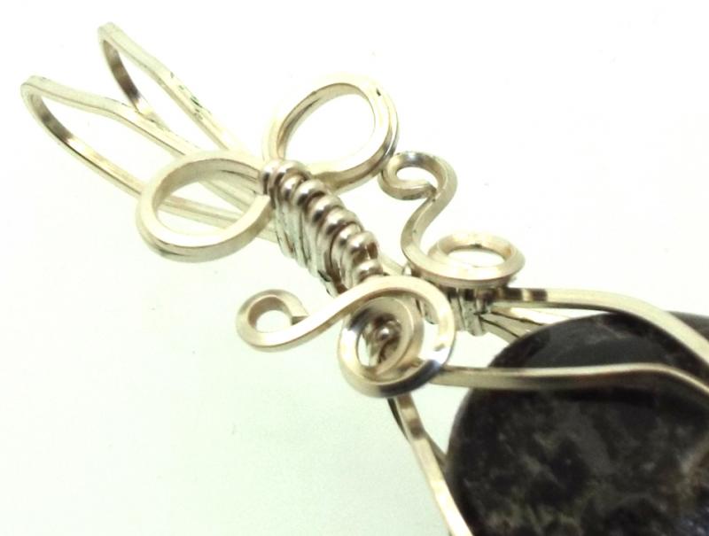 Dravite Brown Tourmaline Silver Filled Wire Wrapped Pendant 06