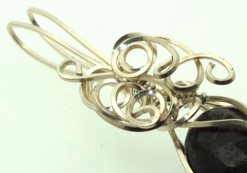 Dravite Brown Tourmaline Silver Filled Wire Wrapped Pendant 07