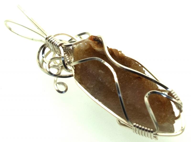 Cactus Quartz Silver Filled Wire Wrapped Pendant 02