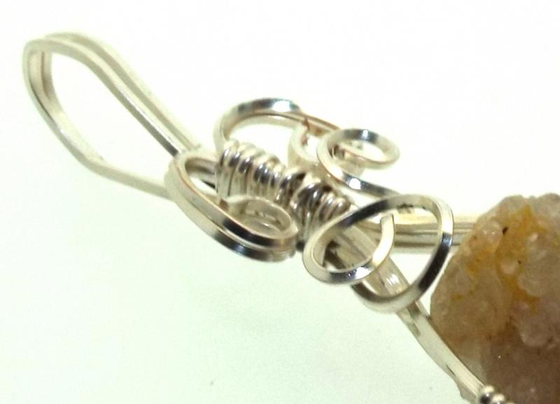 Cactus Quartz Silver Filled Wire Wrapped Pendant 03