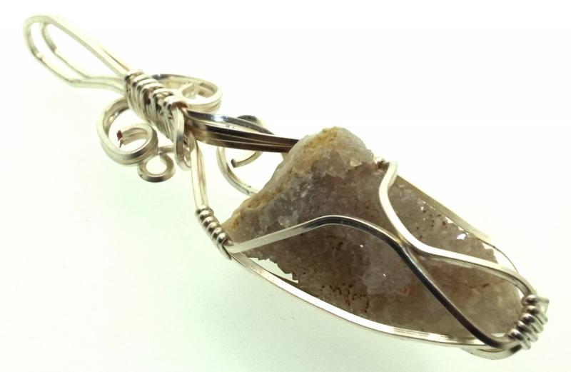 Cactus Quartz Silver Filled Wire Wrapped Pendant 03