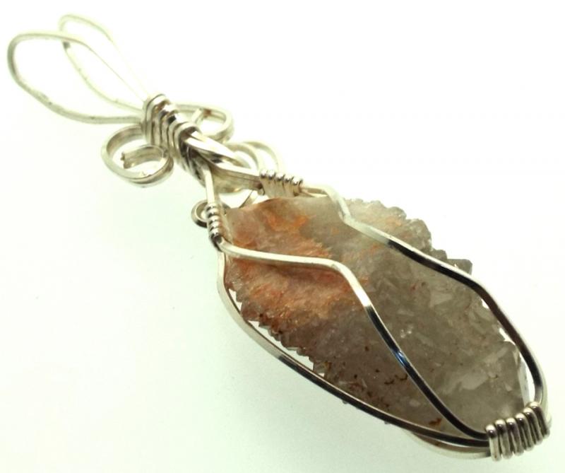 Cactus Quartz Silver Filled Wire Wrapped Pendant 04