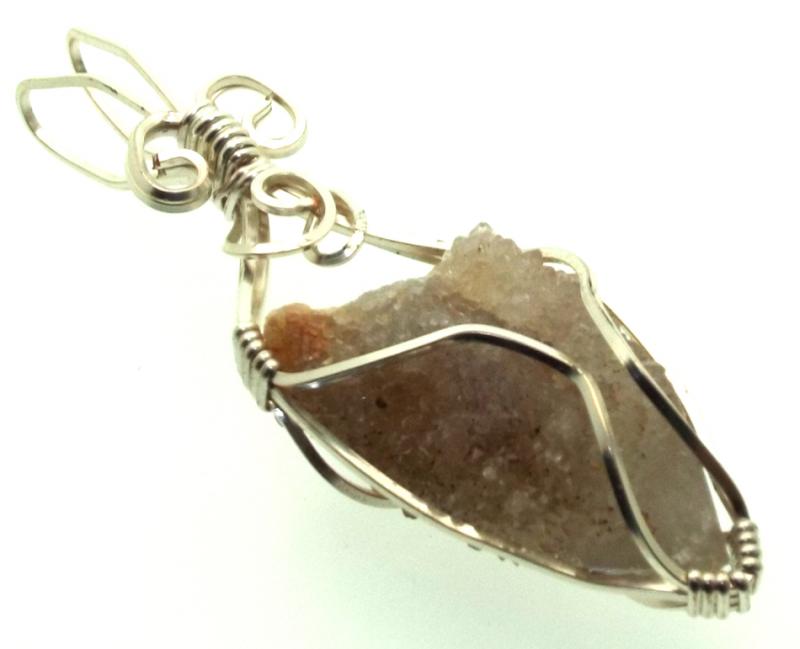 Cactus Quartz Silver Filled Wire Wrapped Pendant 09