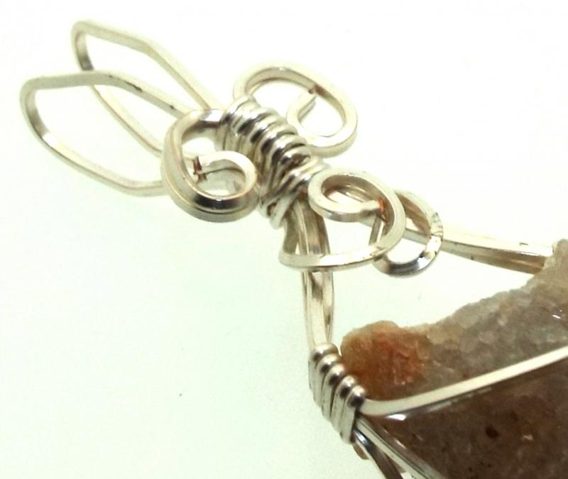 Cactus Quartz Silver Filled Wire Wrapped Pendant 09