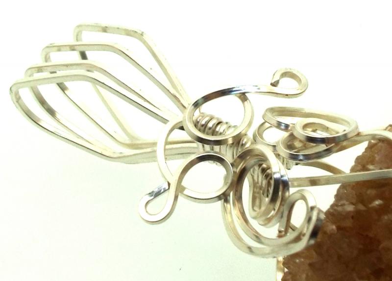 Cactus Quartz Silver Filled Wire Wrapped Pendant 10