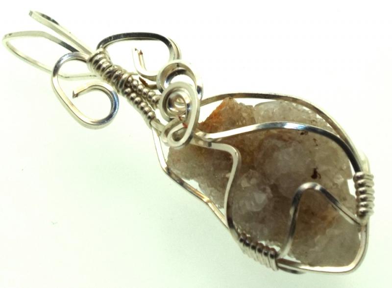 Cactus Quartz Silver Filled Wire Wrapped Pendant 11