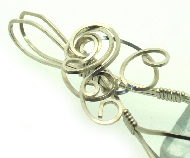 Blue Topaz Silver Filled Wire Wrapped Pendant 14