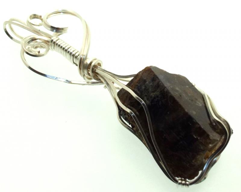 Tanzanite Gemstone Silver Filled Wire Wrapped Pendant 02