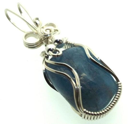 Aquamarine Sterling Silver Wire Wrapped Pendant 01