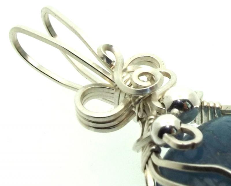 Aquamarine Sterling Silver Wire Wrapped Pendant 01