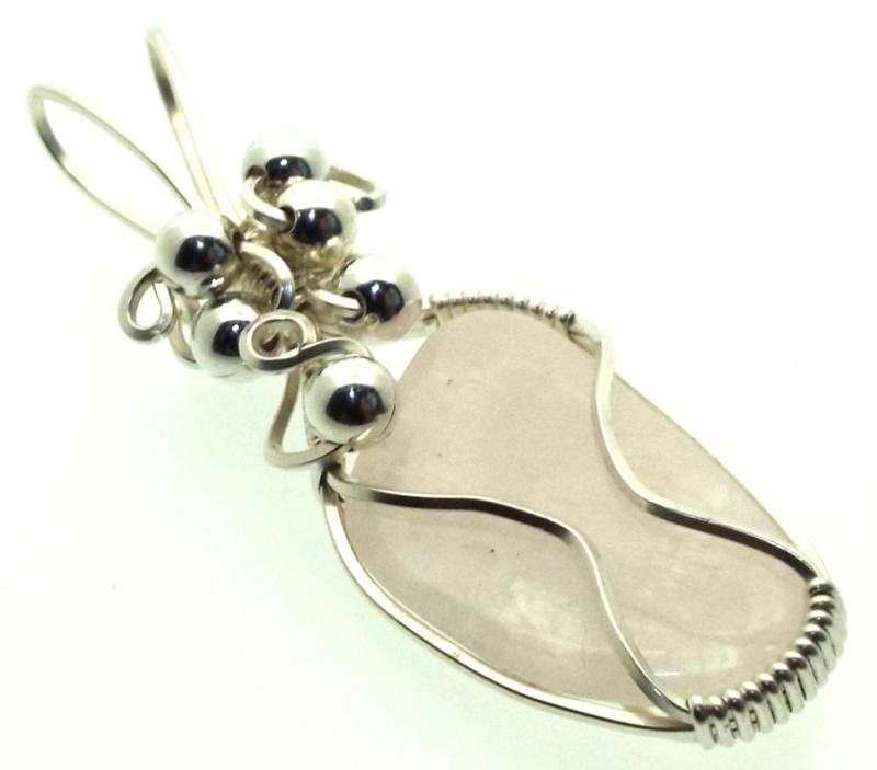 Petalite Gemstone Sterling Silver Wire Wrapped Pendant 01