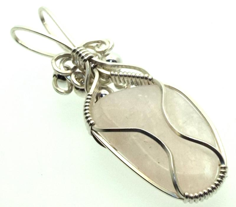 Petalite Gemstone Sterling Silver Wire Wrapped Pendant 01