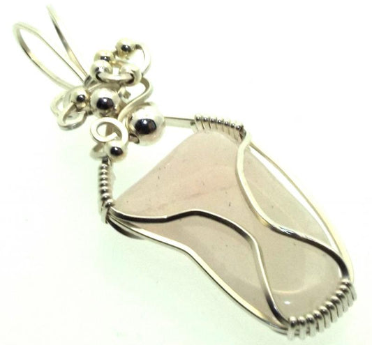 Petalite Gemstone Sterling Silver Wire Wrapped Pendant 02