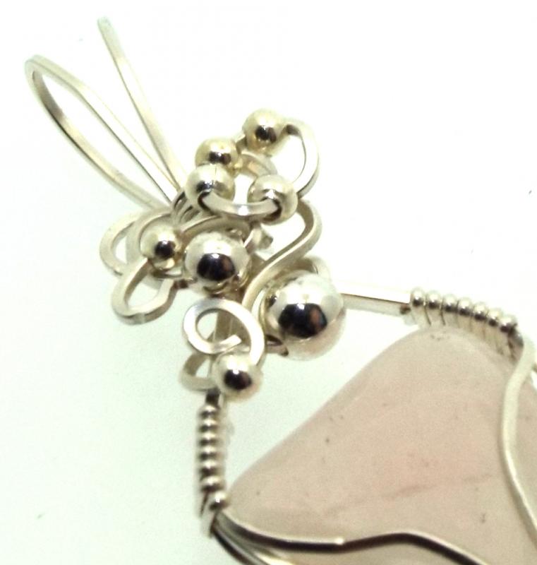 Petalite Gemstone Sterling Silver Wire Wrapped Pendant 02