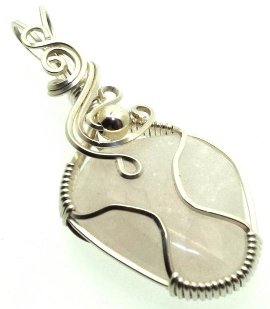 Petalite Gemstone Sterling Silver Wire Wrapped Pendant 04