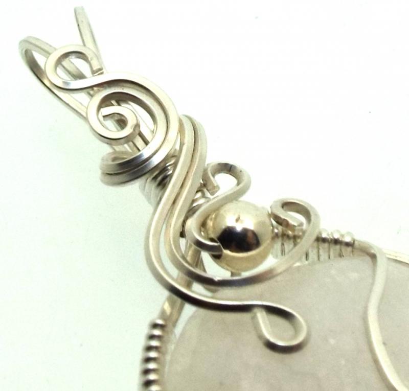 Petalite Gemstone Sterling Silver Wire Wrapped Pendant 04