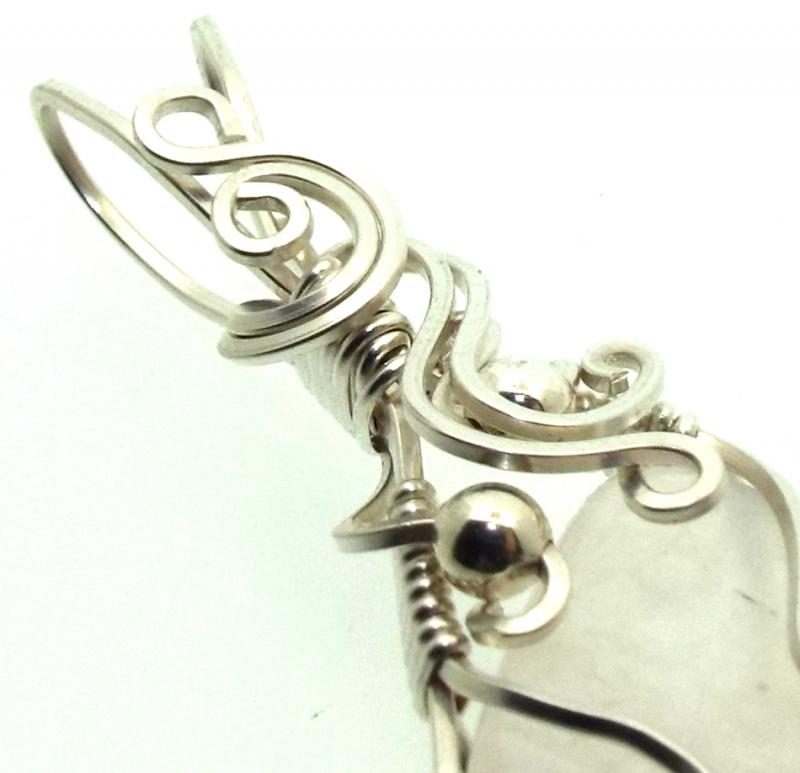 Petalite Gemstone Sterling Silver Wire Wrapped Pendant 05