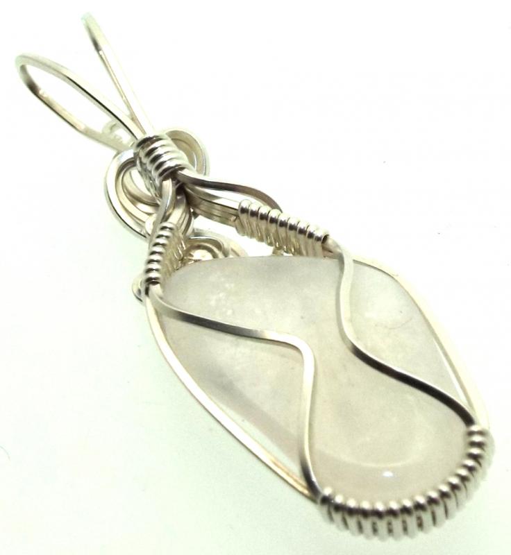 Petalite Gemstone Sterling Silver Wire Wrapped Pendant 05