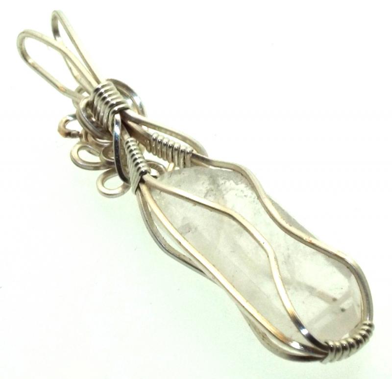 Lemurian Star Seed Lazer Quartz Sterling Silver Wire Wrapped Pendant 08
