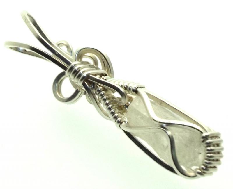Phenacite Gemstone Sterling Silver Wire Wrapped Pendant 04