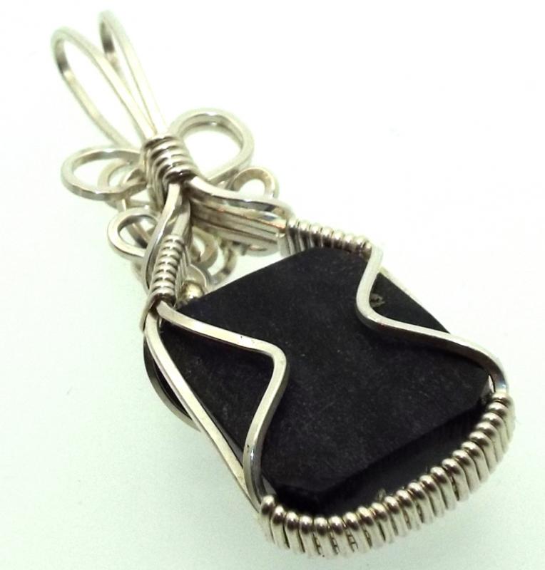 Sugilite Gemstone Sterling Silver Wire Wrapped Pendant 04