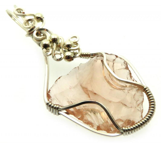 Venus Pink Andara Silver Filled Wire Wrapped Pendant 432