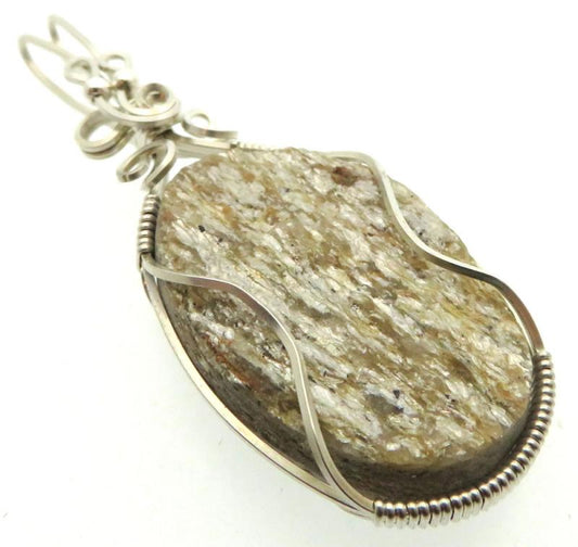 Mica and Quartz Sterling Silver Wire Wrapped Pendant 01
