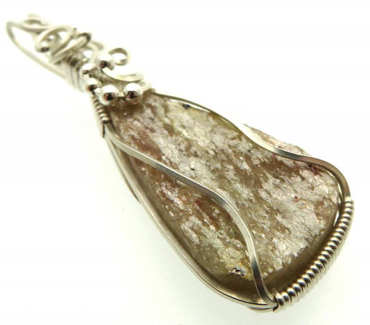 Mica and Quartz Sterling Silver Wire Wrapped Pendant 02