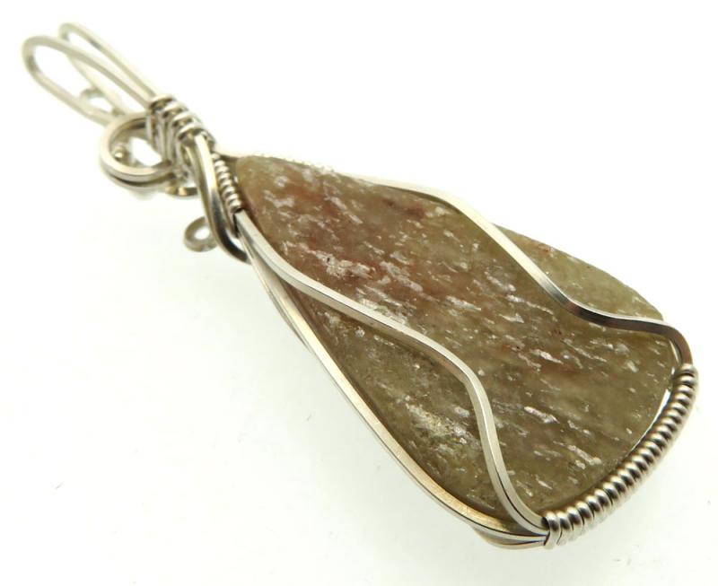 Mica and Quartz Sterling Silver Wire Wrapped Pendant 02