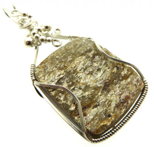 Mica and Quartz Sterling Silver Wire Wrapped Pendant 04