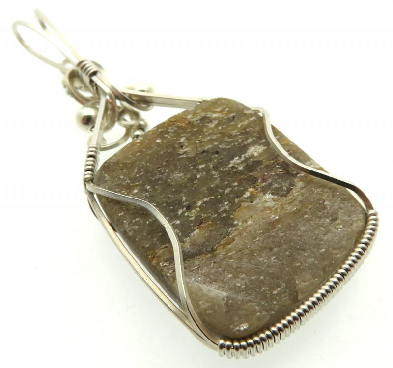 Mica and Quartz Sterling Silver Wire Wrapped Pendant 04