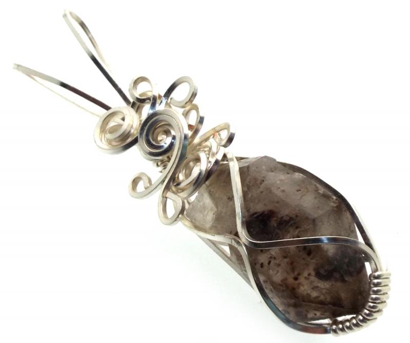 Cacoxenite Silver Plated Wire Wrapped Pendant 04