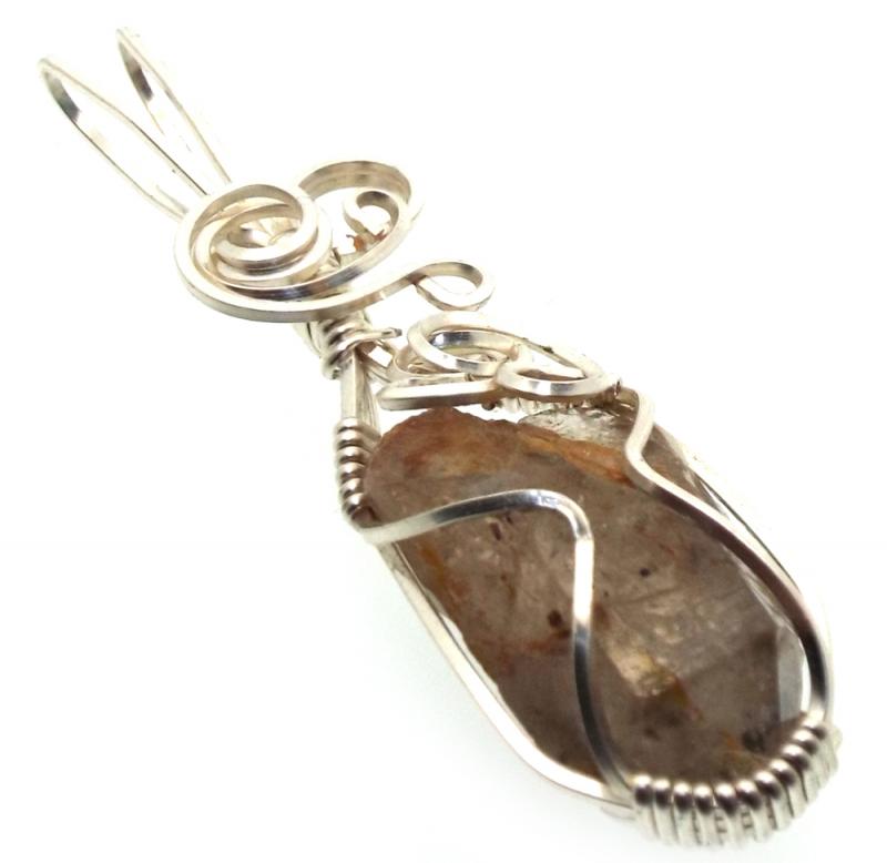 Cacoxenite Silver Plated Wire Wrapped Pendant 05