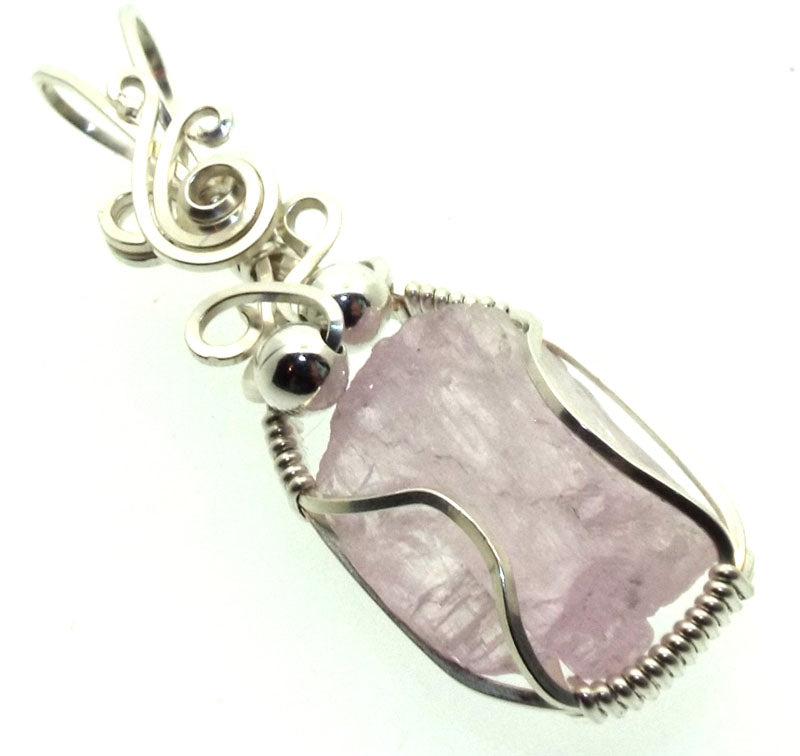 Kunzite Gemstone Silver Filled Wire Wrapped Pendant 10