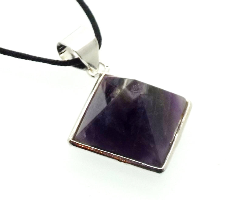 Amethyst Gemstone Pyramid Pendant