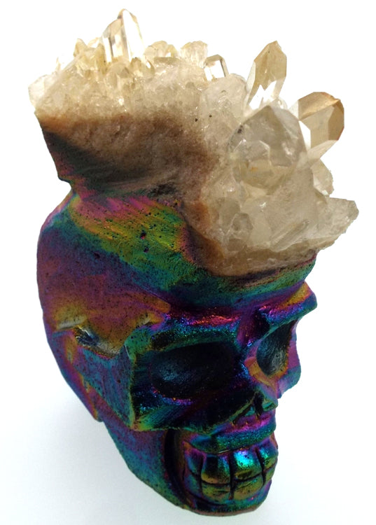 Titanium Aura Quartz Skull 03