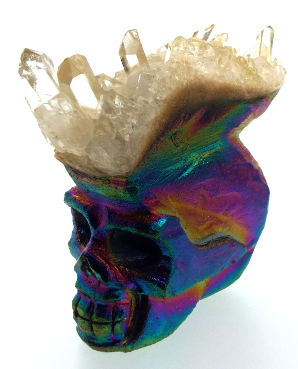 Titanium Aura Quartz Skull 03