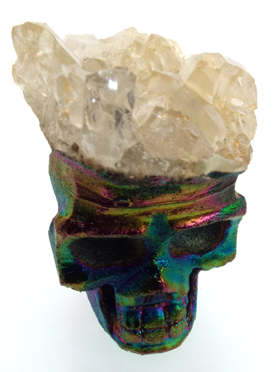 Titanium Aura Quartz Skull 05