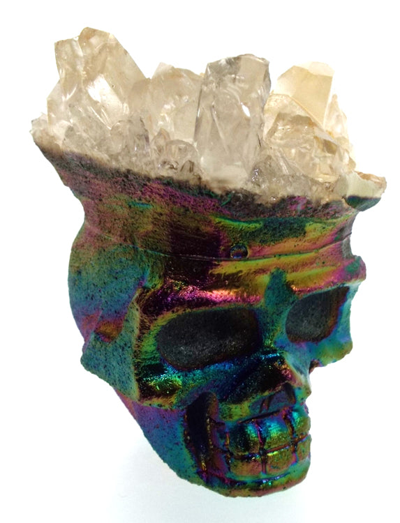 Titanium Aura Quartz Skull 05
