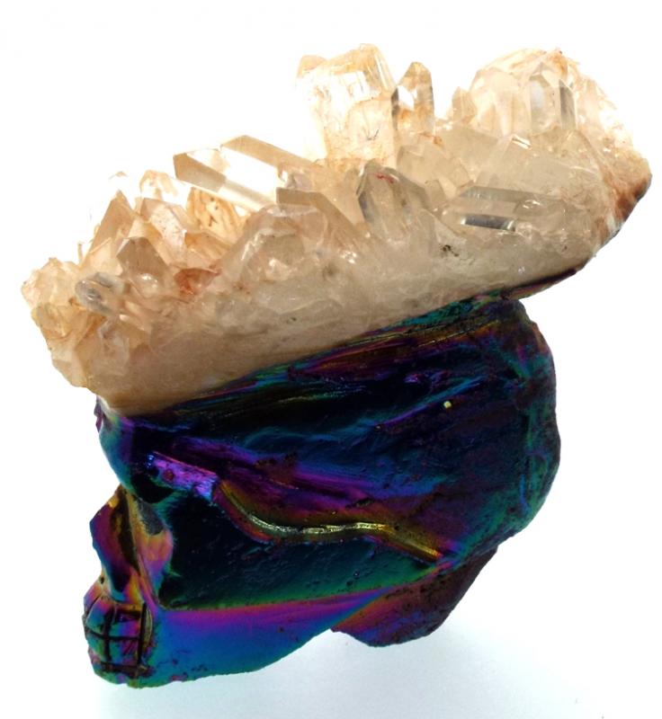 Titanium Aura Quartz Skull 06