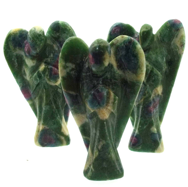 Ruby In Fuchsite Carved Gemstone Angel