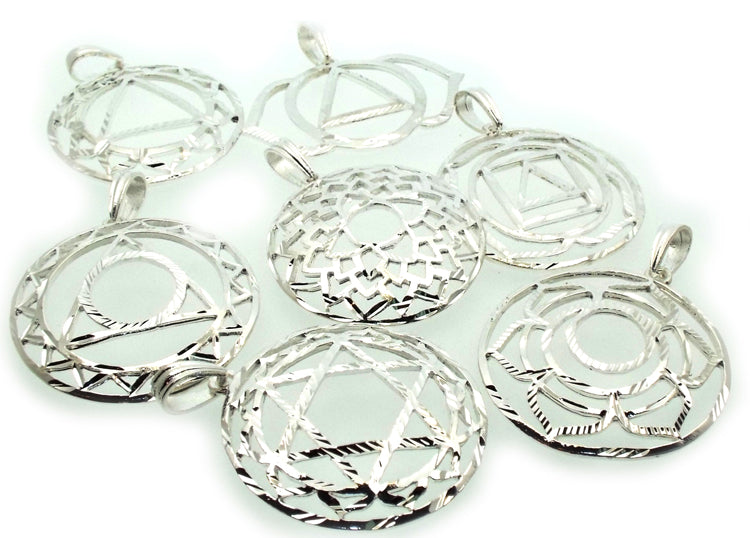 Seven Chakra Symbol Pendant Set