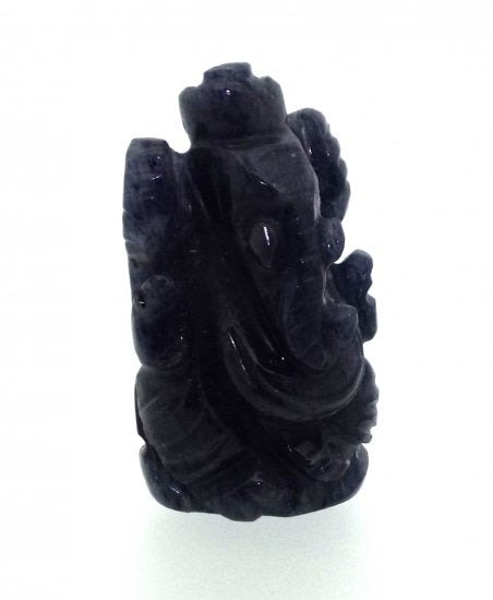 Iolite Carved Ganesha Design 3